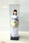 Búp bê áo dài Việt Nam - Áo dài nữ sinh (28cm x 8cm x 8cm)