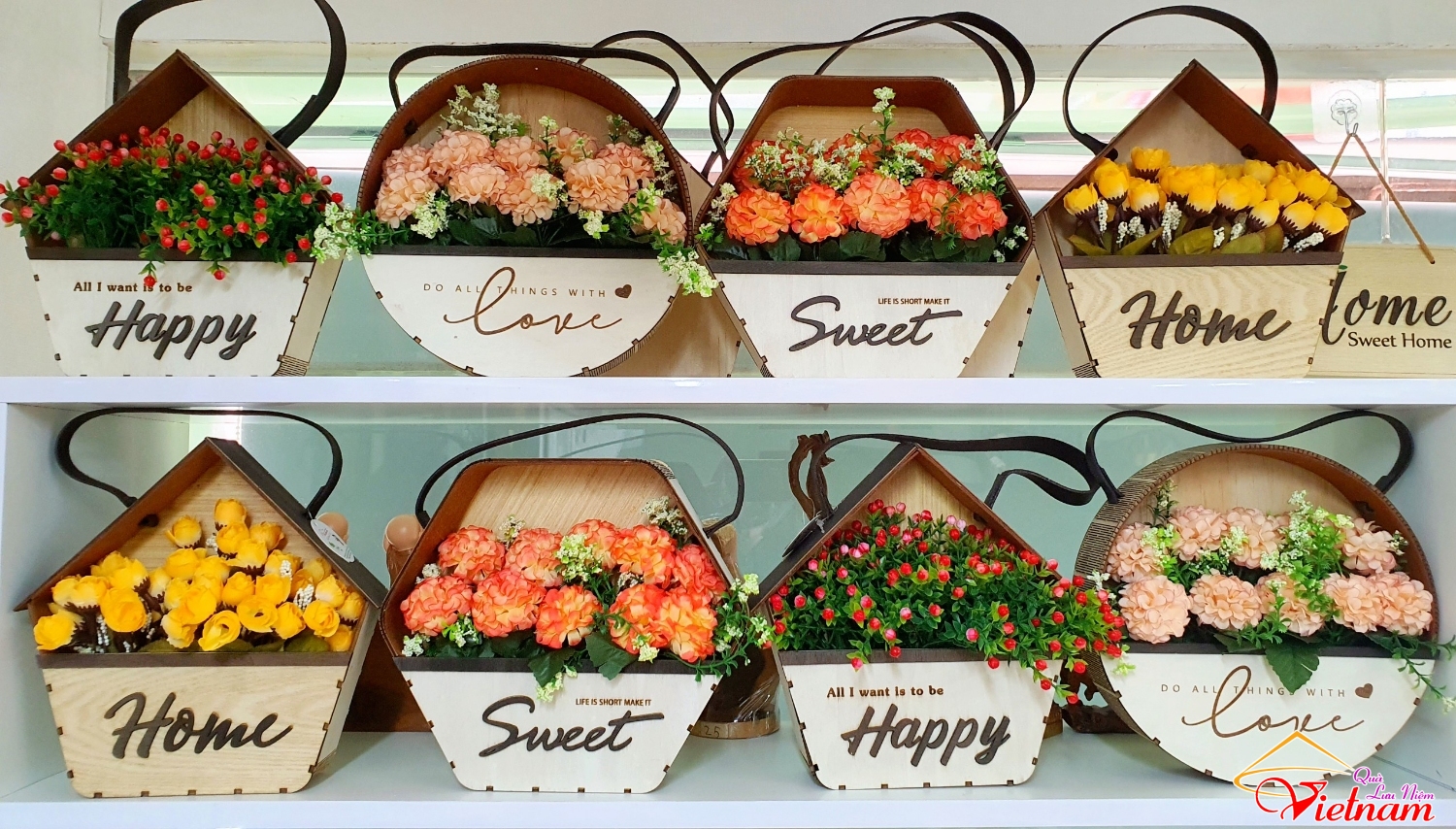 gio hoa treo trang tri